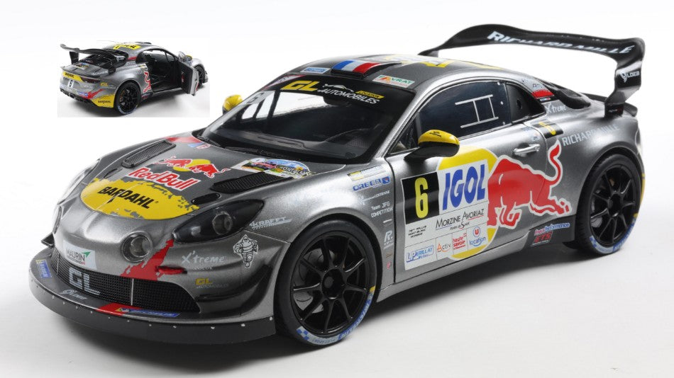SOLIDO 1:18 Scale - Alpine A110 RGT+ Grey #6 S.Loeb/L.Godey Rallye Du Mont Blanc 2024 - S1801630