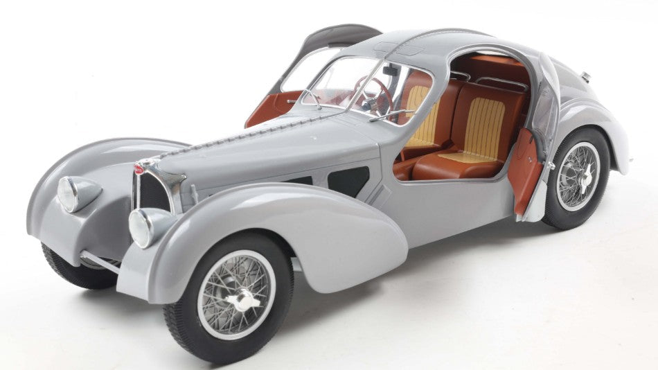 SOLIDO 1:18 Scale - 1937 Bugatti Atlantic Type 57 SC Matte Silver - S1802106