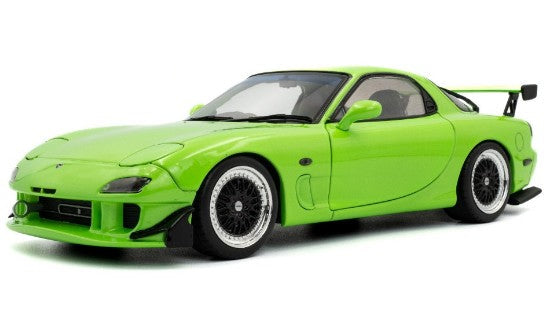 SOLIDO 1:18 Scale - 1999 Mazda RX7 FD3RS, Solido Works, Neon Green - S1810606