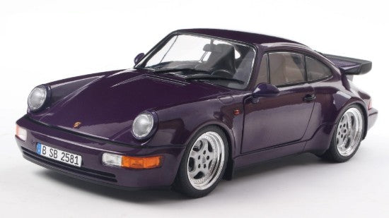 SOLIDO 1:18 Scale - 1990 Porsche 911 (964) Turbo , Violet Blue Metallic - S1803412