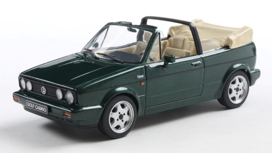 SOLIDO 1:43 Scale - 1992 VW Golf Cabrio Classic Line, Classic Green - S4315803