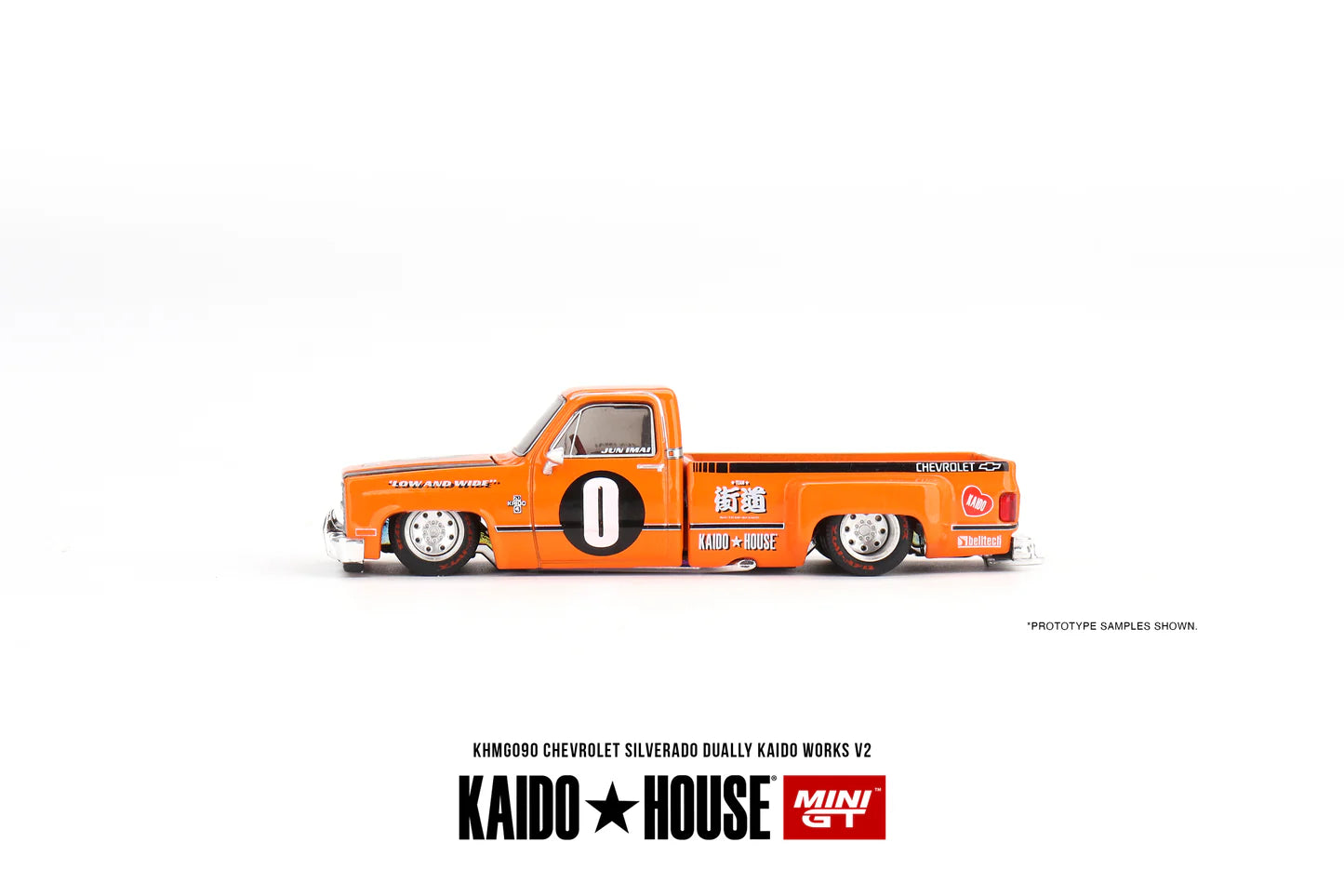 Mini GT 1:64 Kaido House Chevrolet Silverado Pick Up Dually V2, Orange - KHMG090