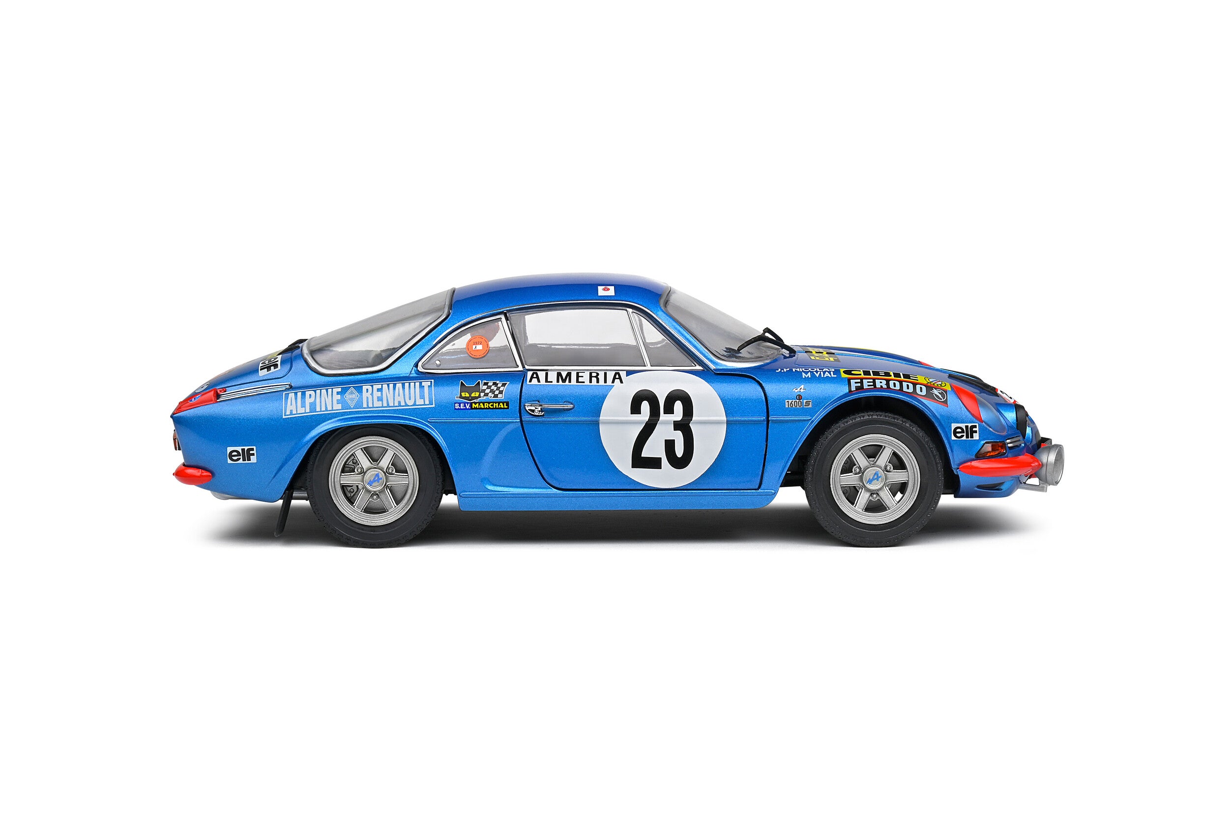 SOLIDO 1:18 Scale Diecast - Alpine A110 1600S 1972 Rallye Monte-Carlo - Nicolas/ Vial #23 - S1804208