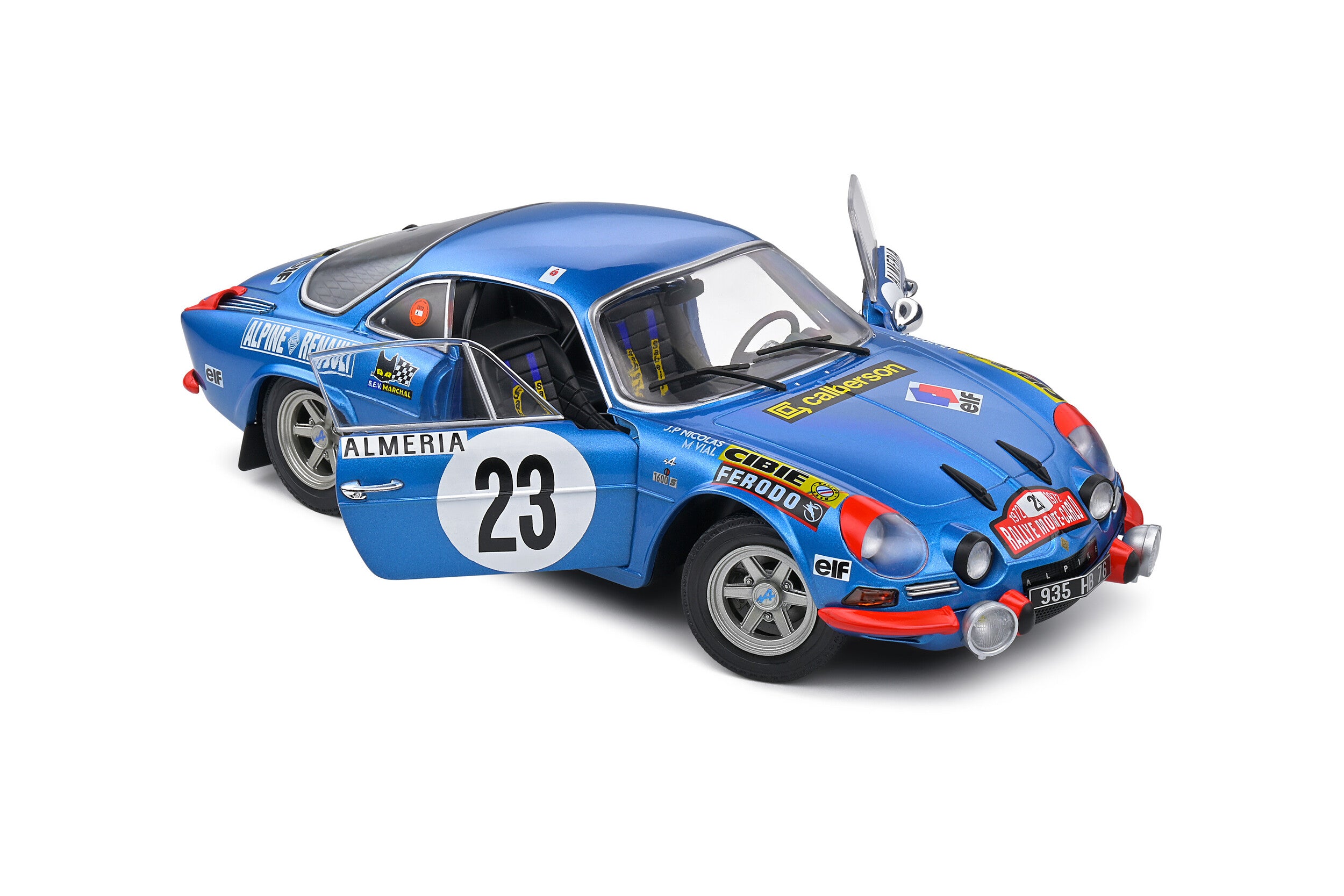 SOLIDO 1:18 Scale Diecast - Alpine A110 1600S 1972 Rallye Monte-Carlo - Nicolas/ Vial #23 - S1804208