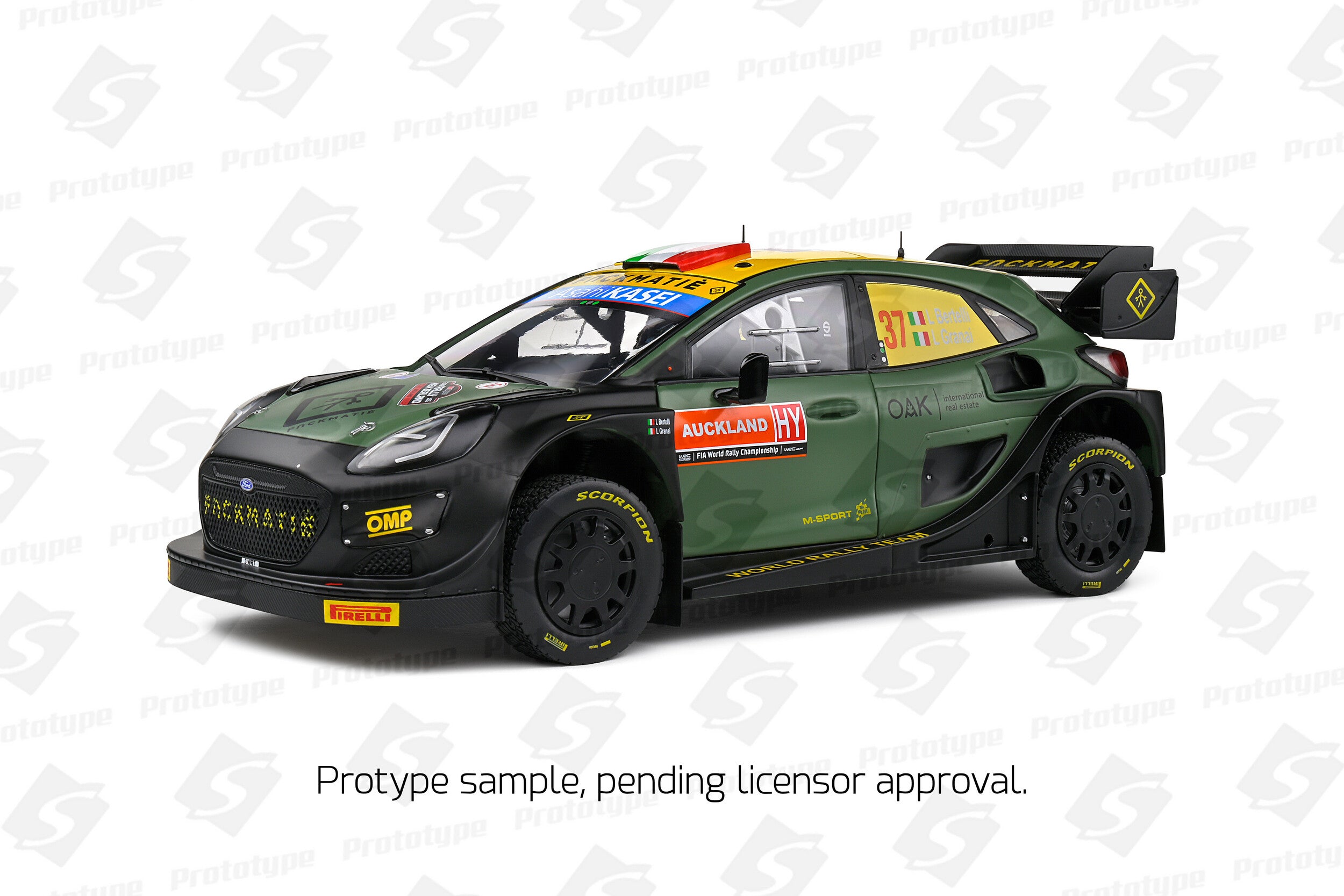 SOLIDO 1:18 Scale - Ford Puma Rally 1 Black #7 Bertelli Scattolin Rally New Zealand 2022 - 1809505