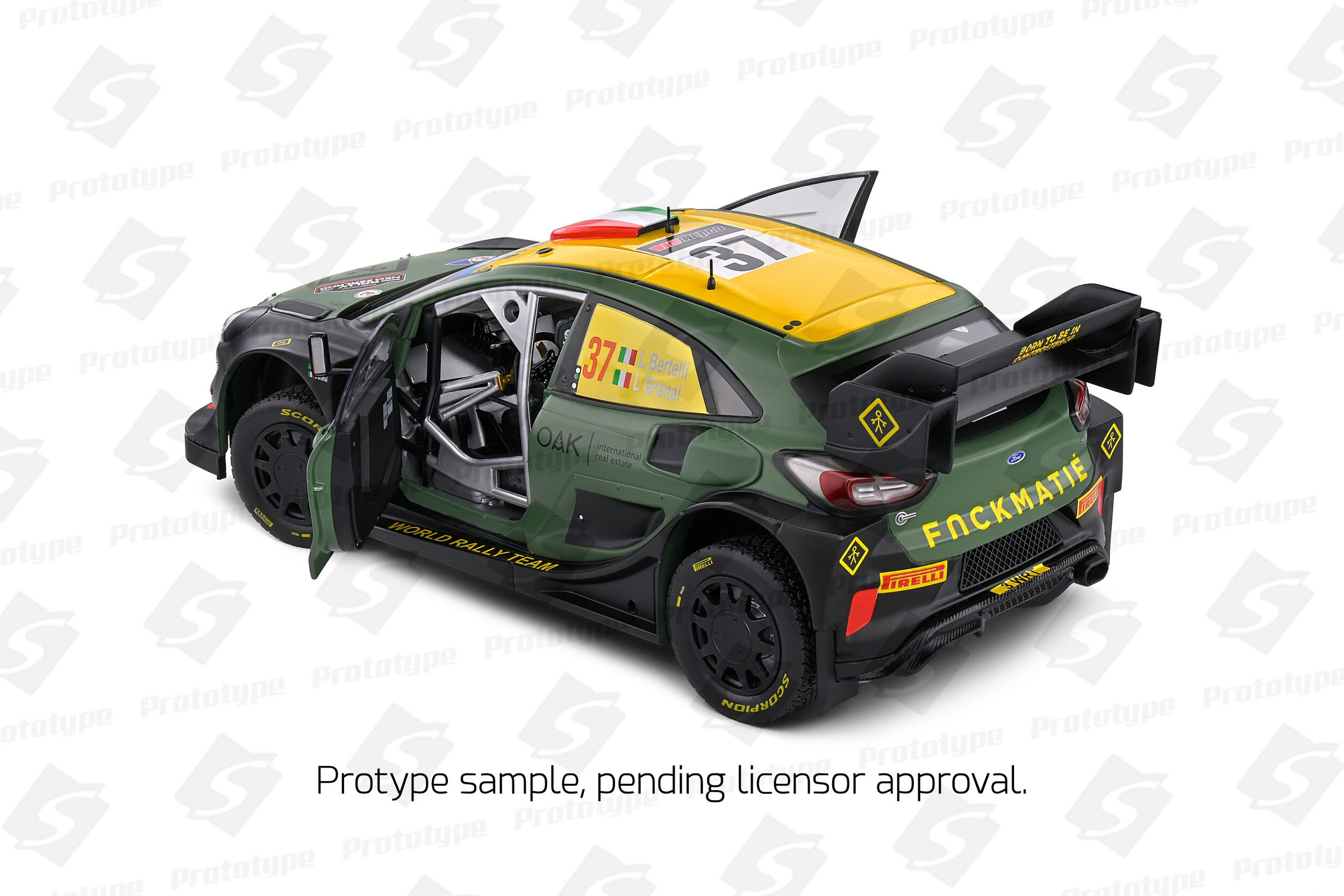 SOLIDO 1:18 Scale - Ford Puma Rally 1 Black #7 Bertelli Scattolin Rally New Zealand 2022 - 1809505