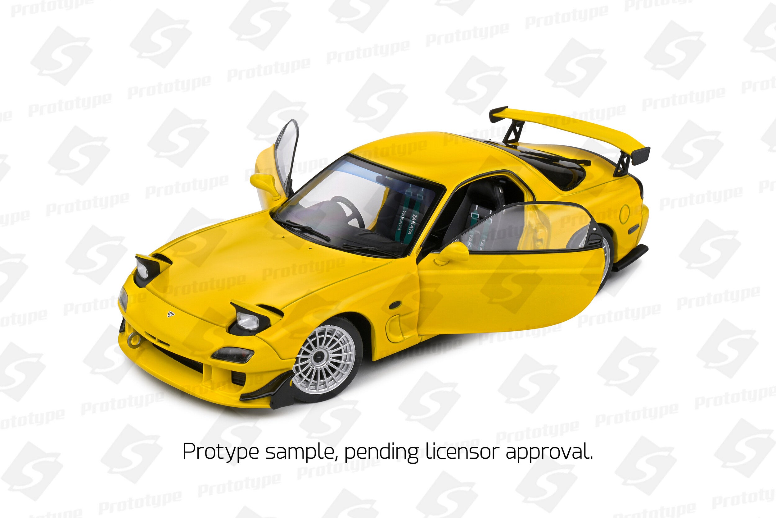 SOLIDO 1:18 Scale Diecast - 1994 Mazda RX7 FD3RS Streetfighters, Yellow - S1810603