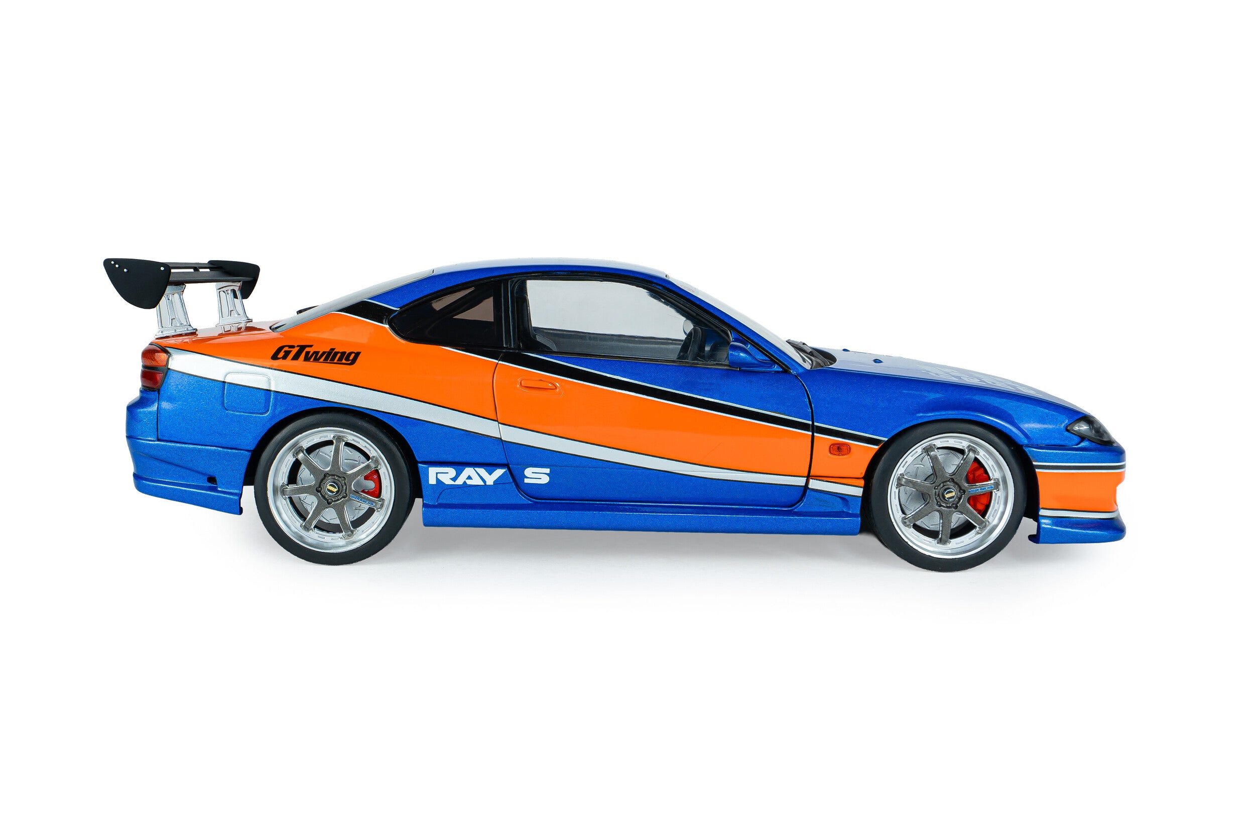 Solido Diecast - 1:18 HAN'S NISSAN SILVIA (S15) SPEC-S MONA LISA 1999 - FAST & FURIOUS III TOKYO DRIFT - BLUE/ORANGE - S1812205A