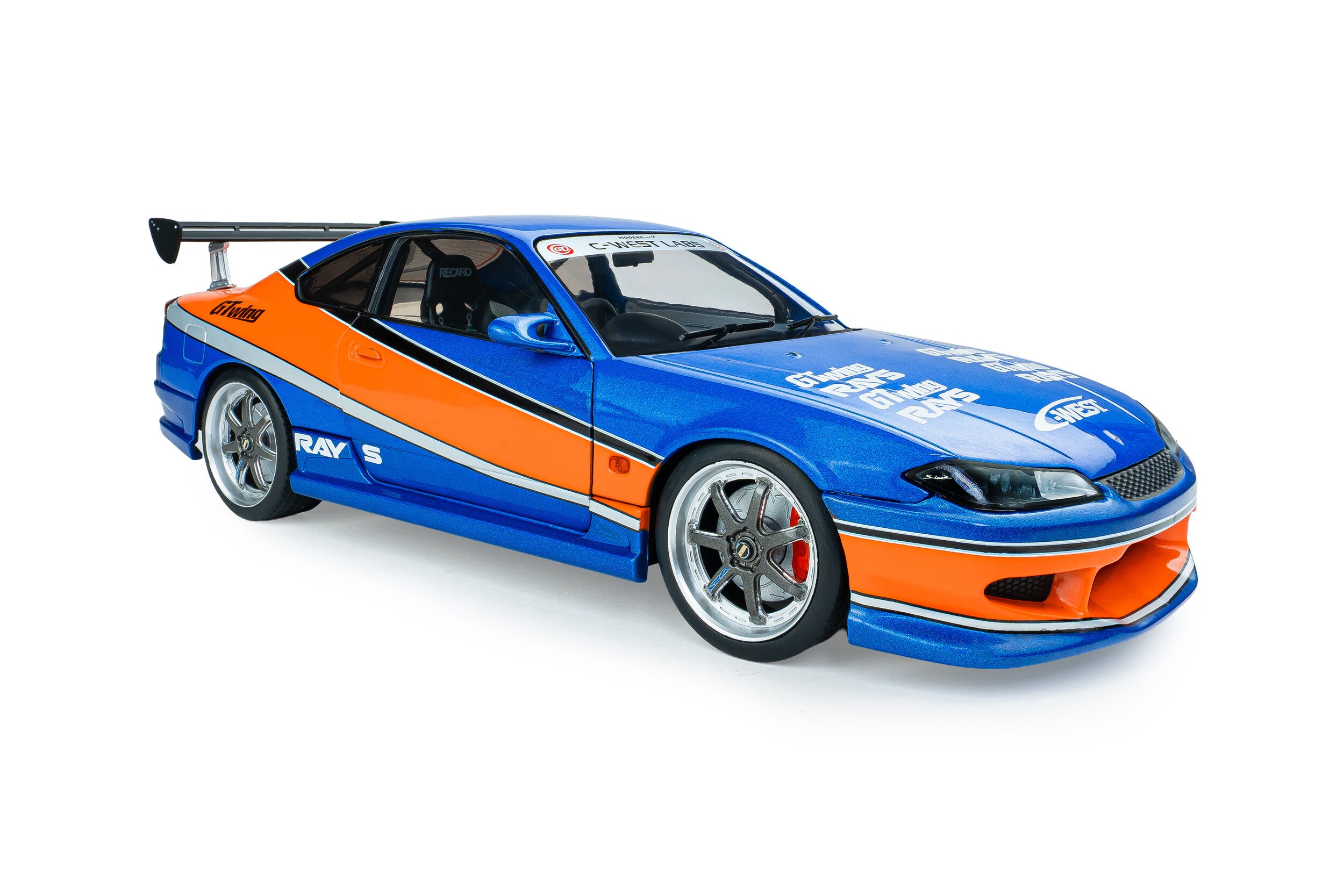 Solido Diecast - 1:18 HAN'S NISSAN SILVIA (S15) SPEC-S MONA LISA 1999 - FAST & FURIOUS III TOKYO DRIFT - BLUE/ORANGE - S1812205A