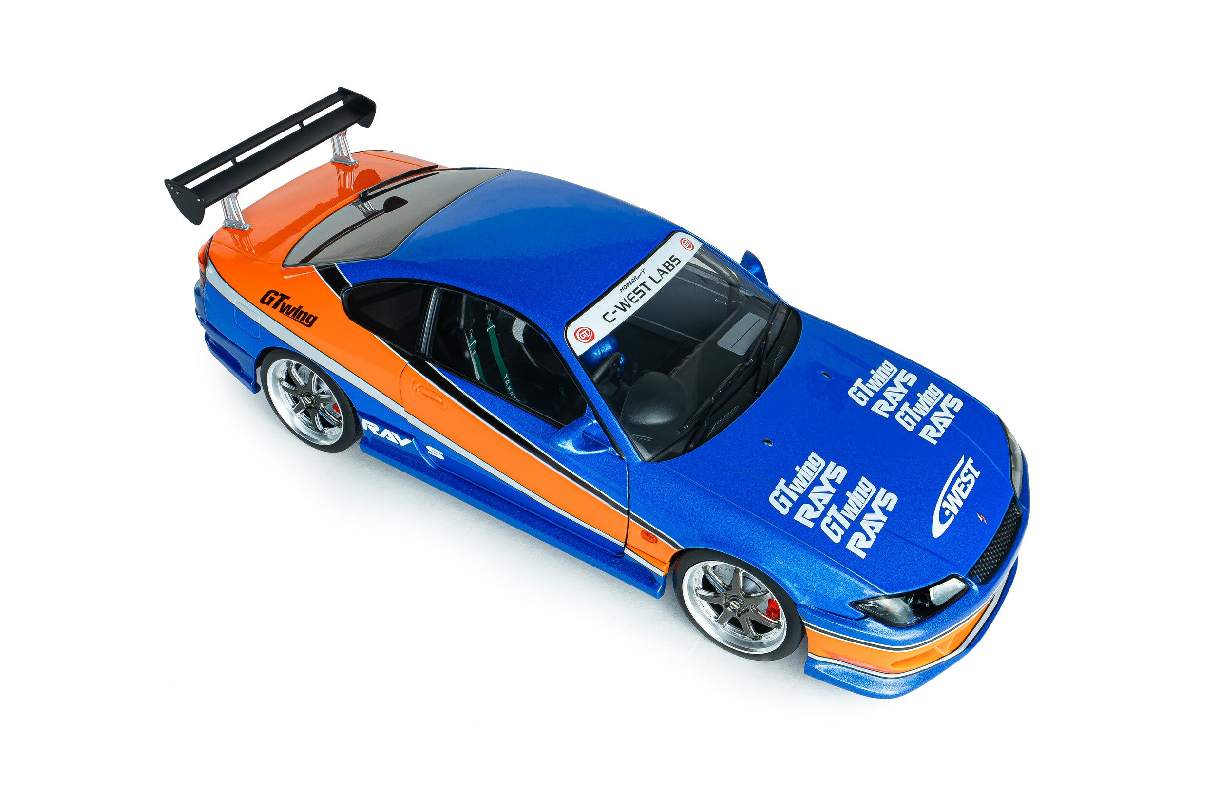 Solido Diecast - 1:18 HAN'S NISSAN SILVIA (S15) SPEC-S MONA LISA 1999 - FAST & FURIOUS III TOKYO DRIFT - BLUE/ORANGE - S1812205A