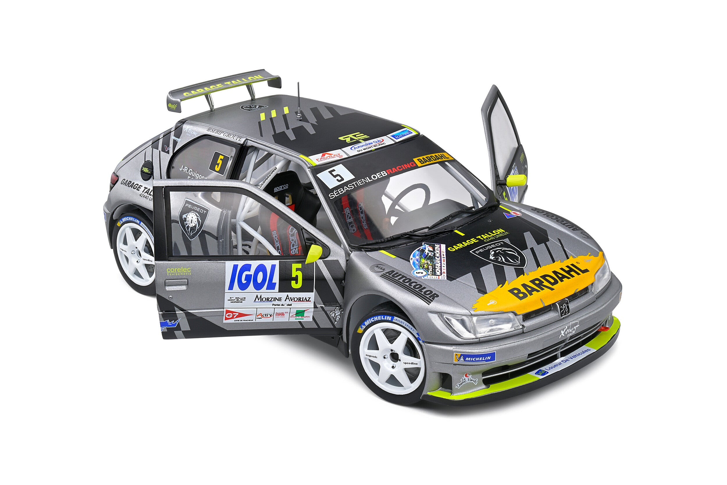 SOLIDO 1:18 Scale Diecast - Peugeot 306 Maxi #5 Rally Mont Blanc 2021 Delecour