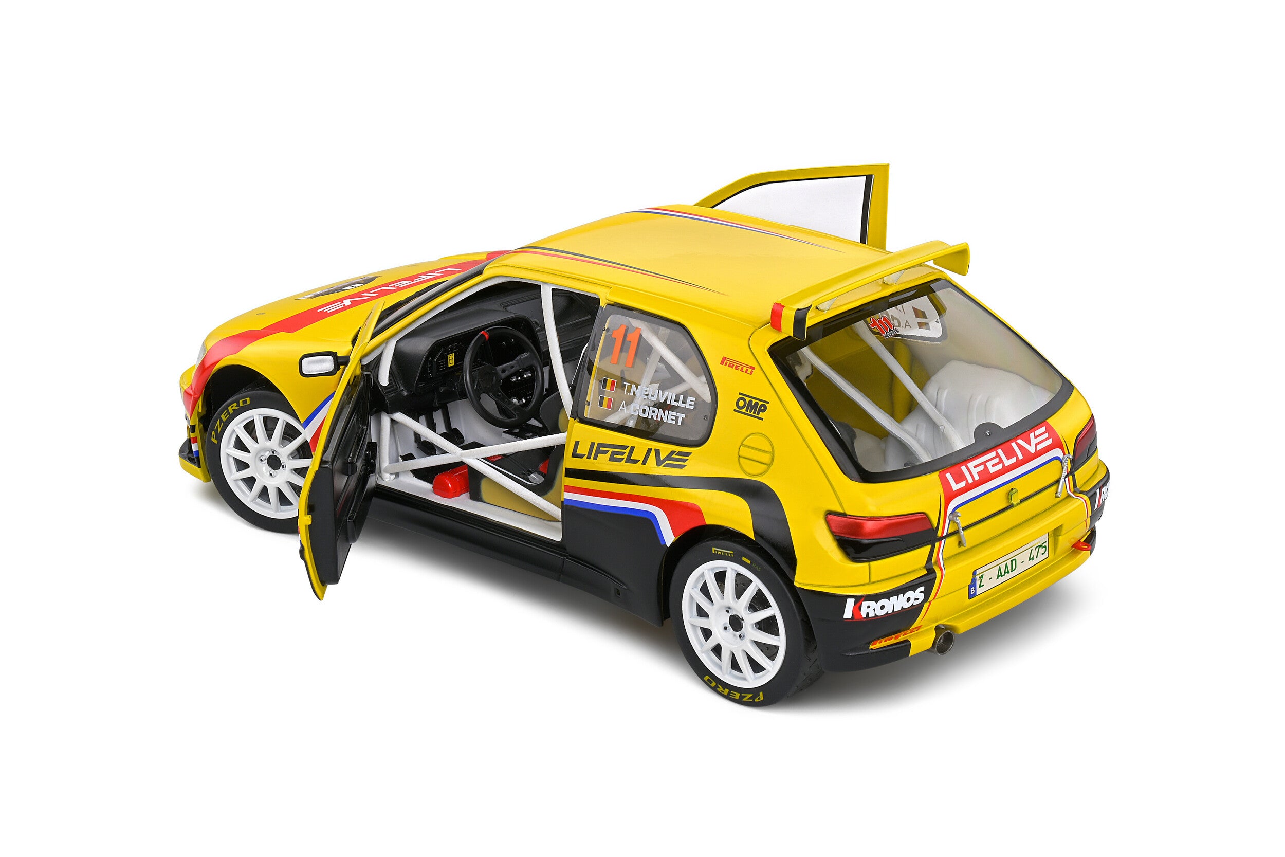 SOLIDO 1:18 Scale Diecast - Peugeot 306 Maxi EIFEL RALLYE FESTIVAL – 2022 – #2 T.NEUVILLE/A.CORNET