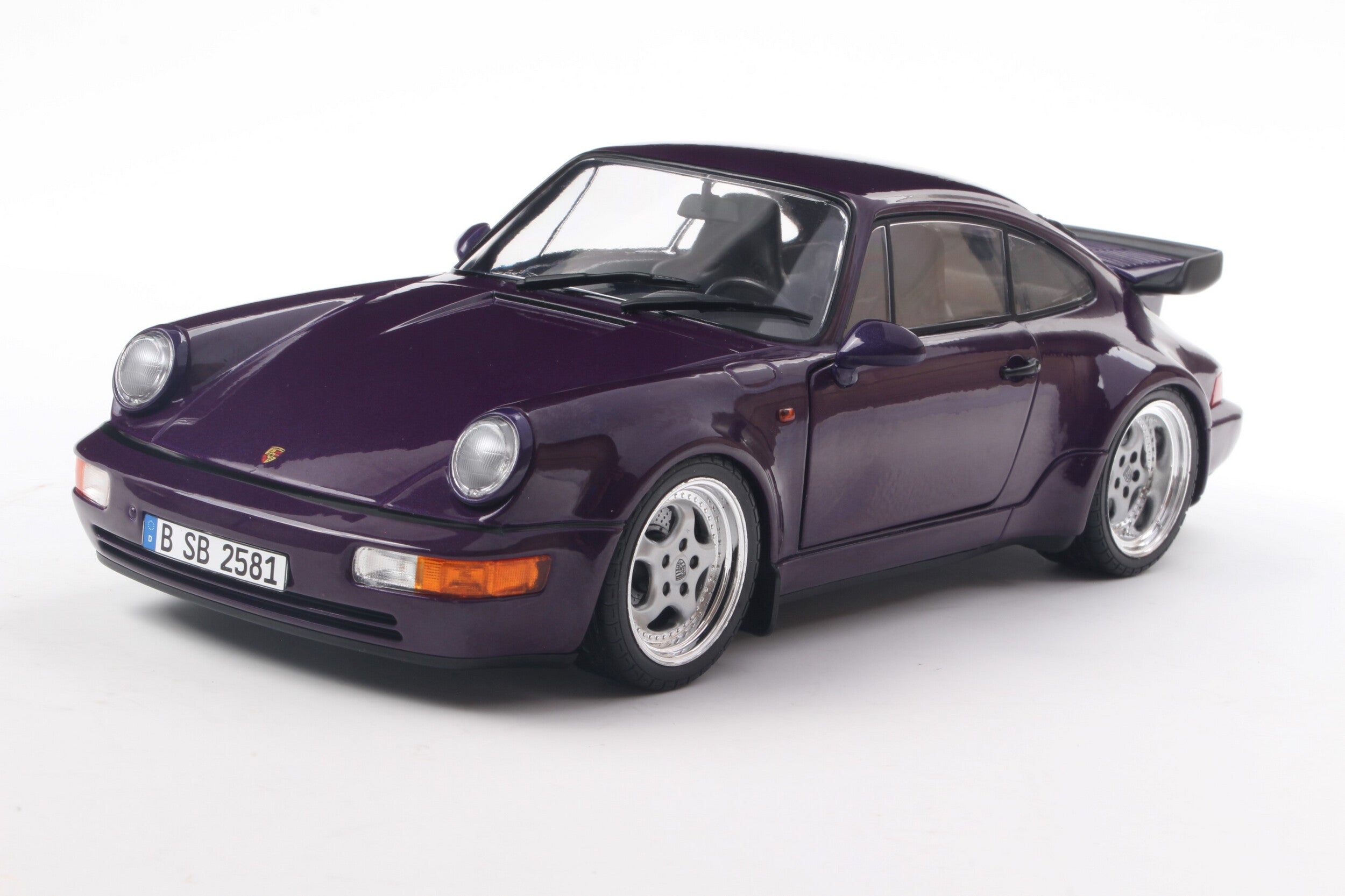 SOLIDO 1:18 Scale - 1990 Porsche 911 (964) Turbo , Violet Blue Metallic - S1803412