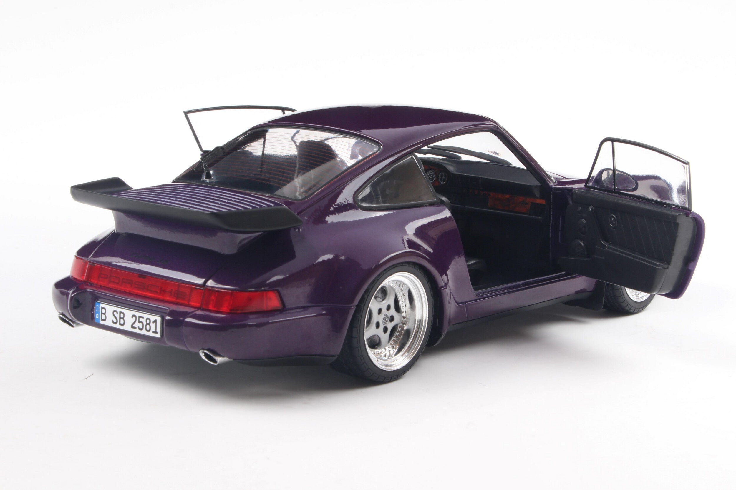 SOLIDO 1:18 Scale - 1990 Porsche 911 (964) Turbo , Violet Blue Metallic - S1803412
