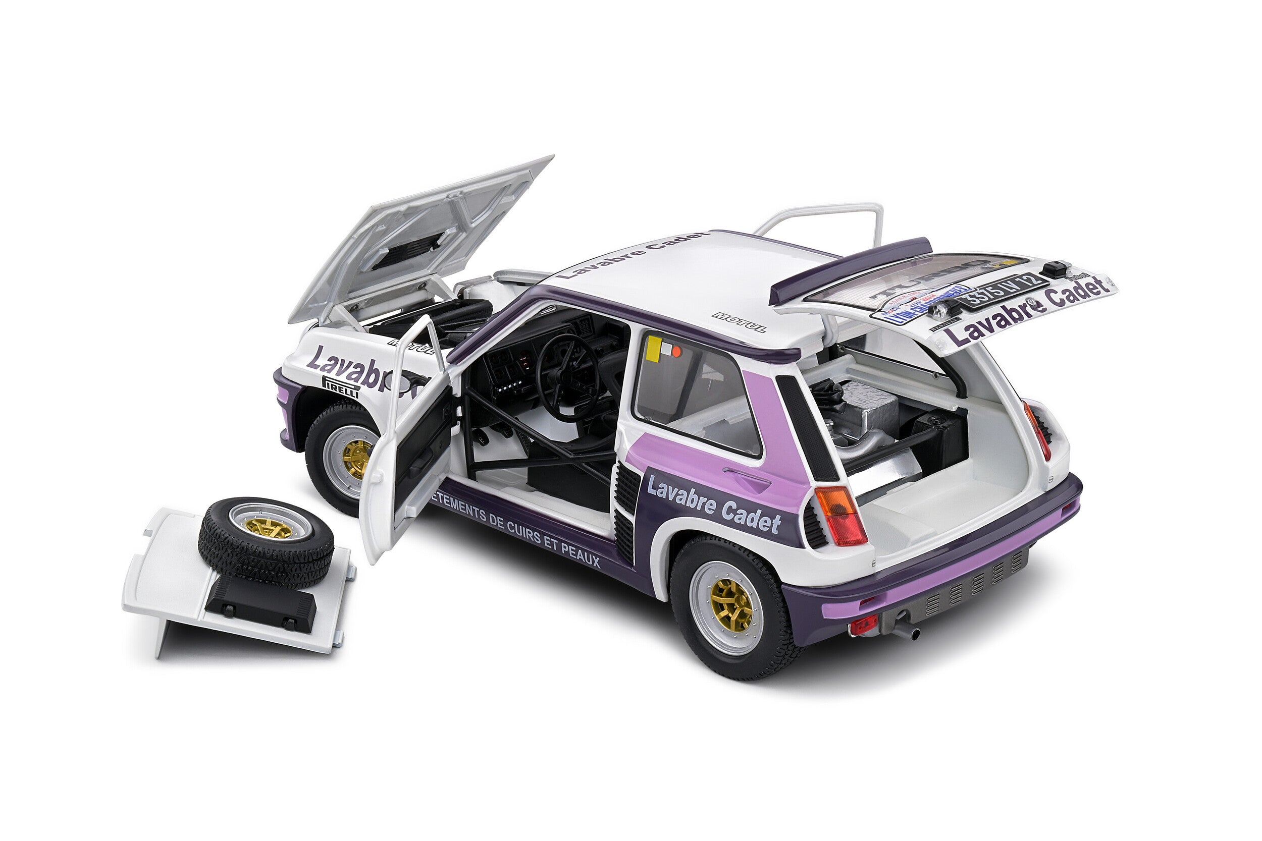 SOLIDO 1:18 Scale Diecast - Renault 5 Turbo White #14 Auriol/Nouaille Rallye Lyon Charbonniere 1983 - S1801313