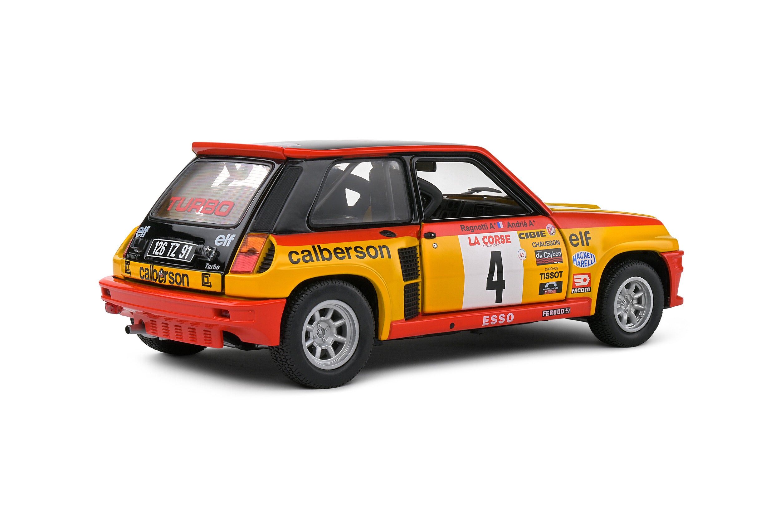 SOLIDO 1:18 Diecast - Renault 5 Turbo Tour de Corse – 1980 – #4 Ragnotti/Andrie - S1801314