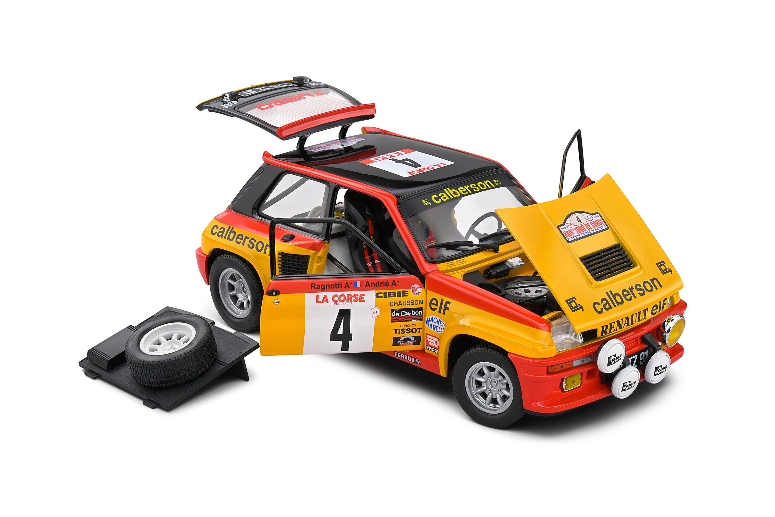 SOLIDO 1:18 Diecast - Renault 5 Turbo Tour de Corse – 1980 – #4 Ragnotti/Andrie - S1801314