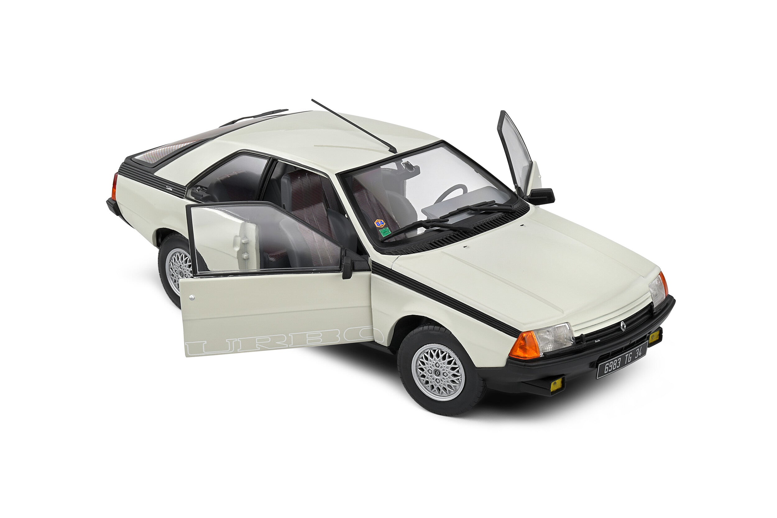 SOLIDO 1:18 Scale Diecast - 1985 Renault Fuego Turbo Blanc Panda - S1806405