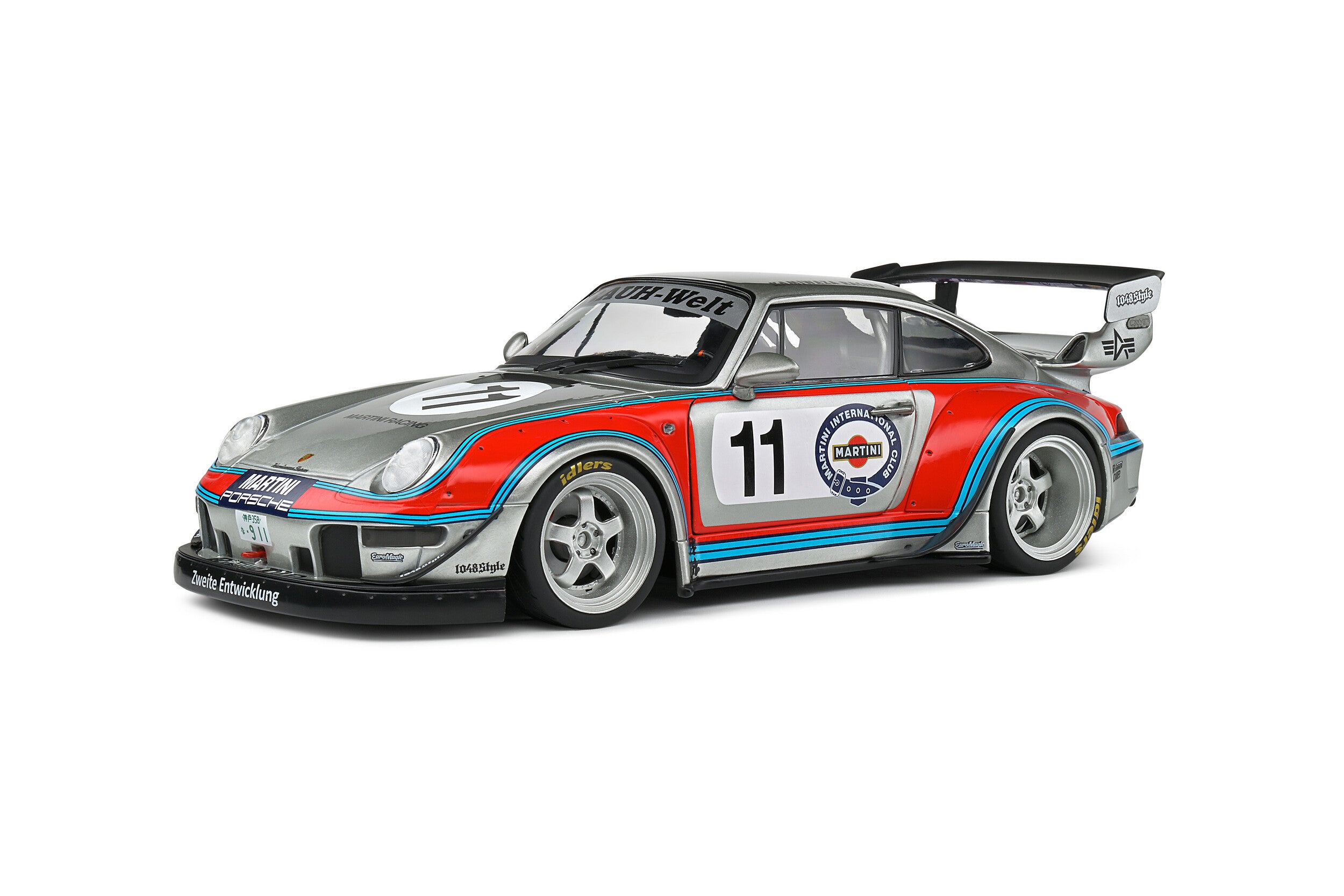 SOLIDO 1:18, 2020 Porsche 911 (964) RWB Bodykit Martini - Grey / Silver