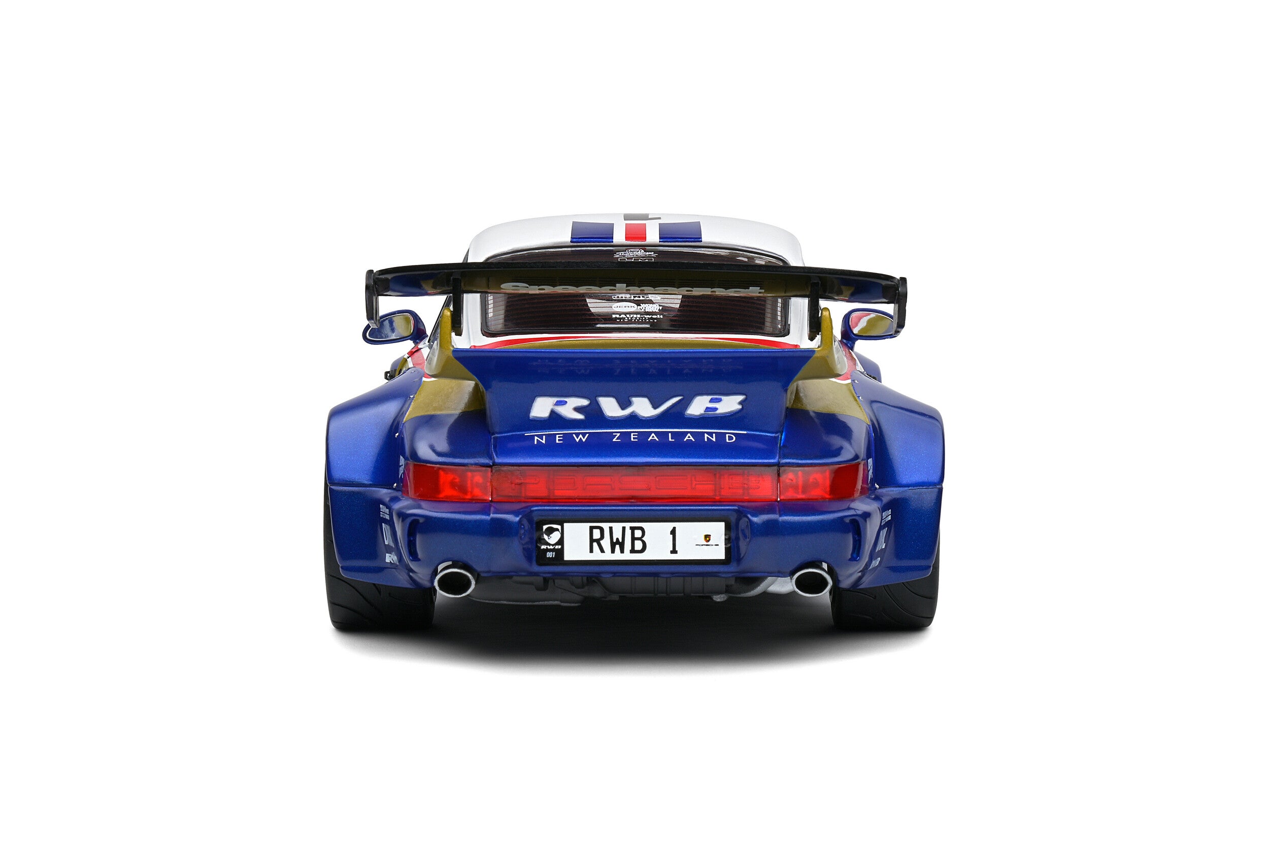 SOLIDO 1:18 Scale Diecast Model, Porsche 911 (964) RWB Rauhwelt #1 Rothmans Design White/Blue