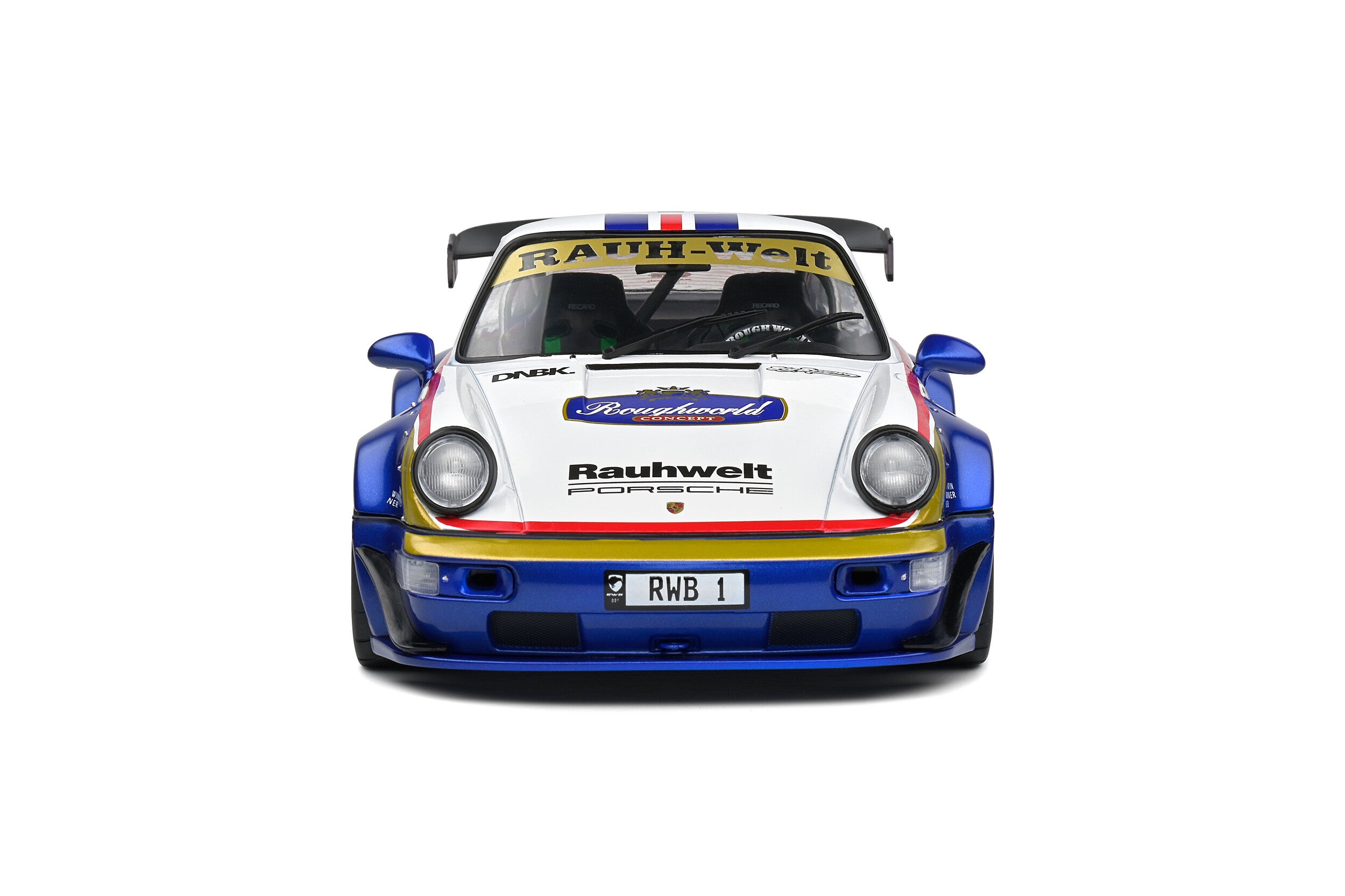 SOLIDO 1:18 Scale Diecast Model, Porsche 911 (964) RWB Rauhwelt #1 Rothmans Design White/Blue
