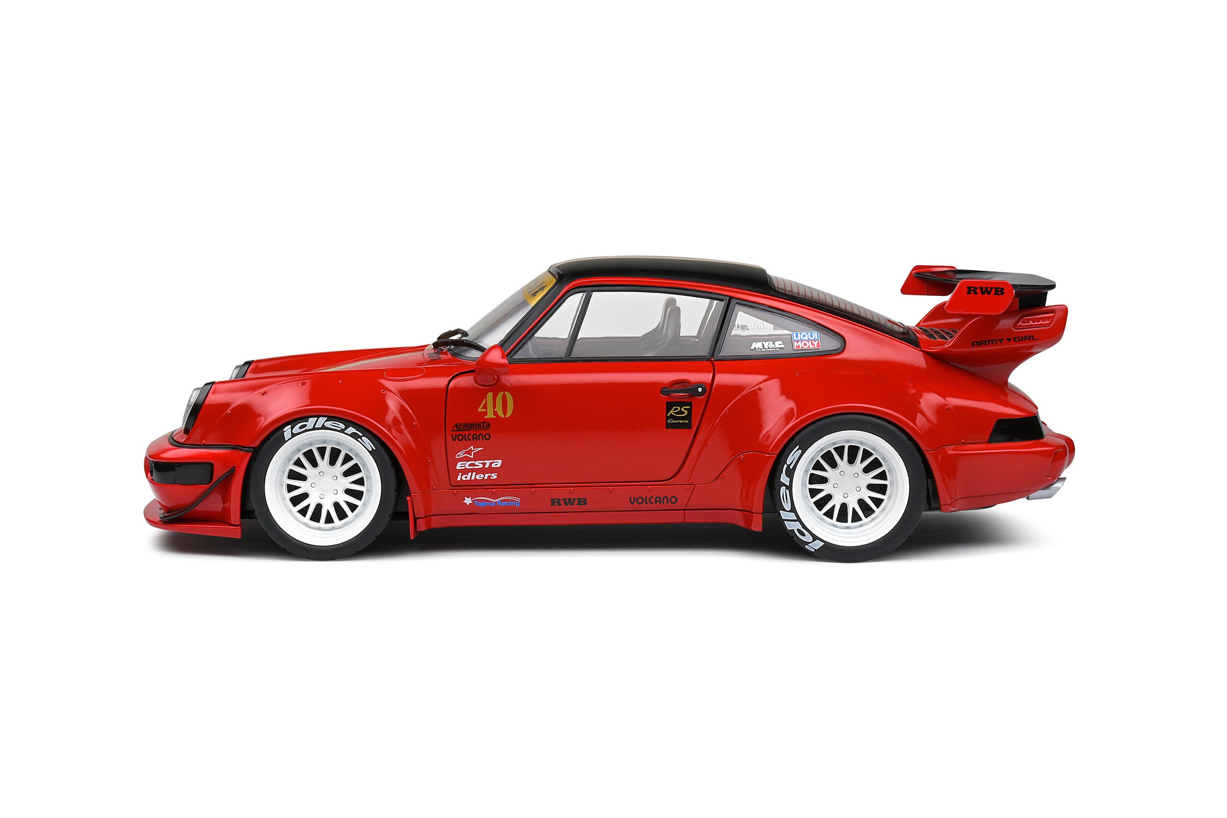 SOLIDO 1:18 Scale Diecast Model, Porsche 911 (964) RWB Rauh Welt - Sakura - Red