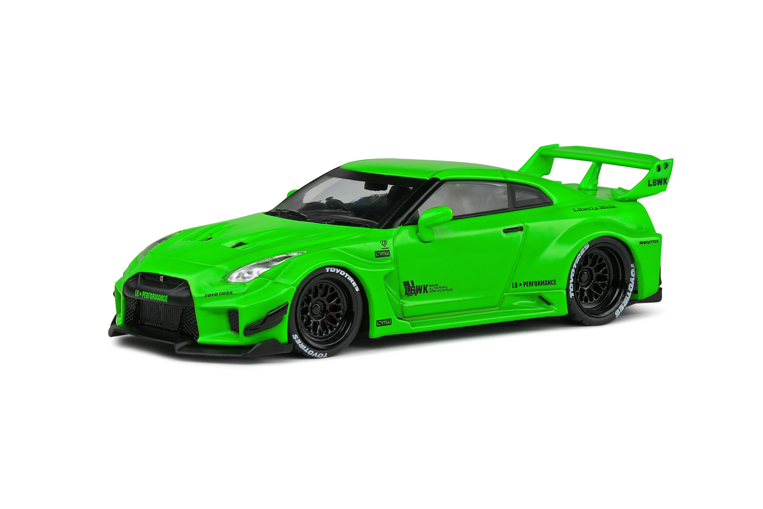 SOLIDO 1:43 Diecast, 2020 Nissan GT-R (R35) LB Work Silhouette - Acid Green - S4311207