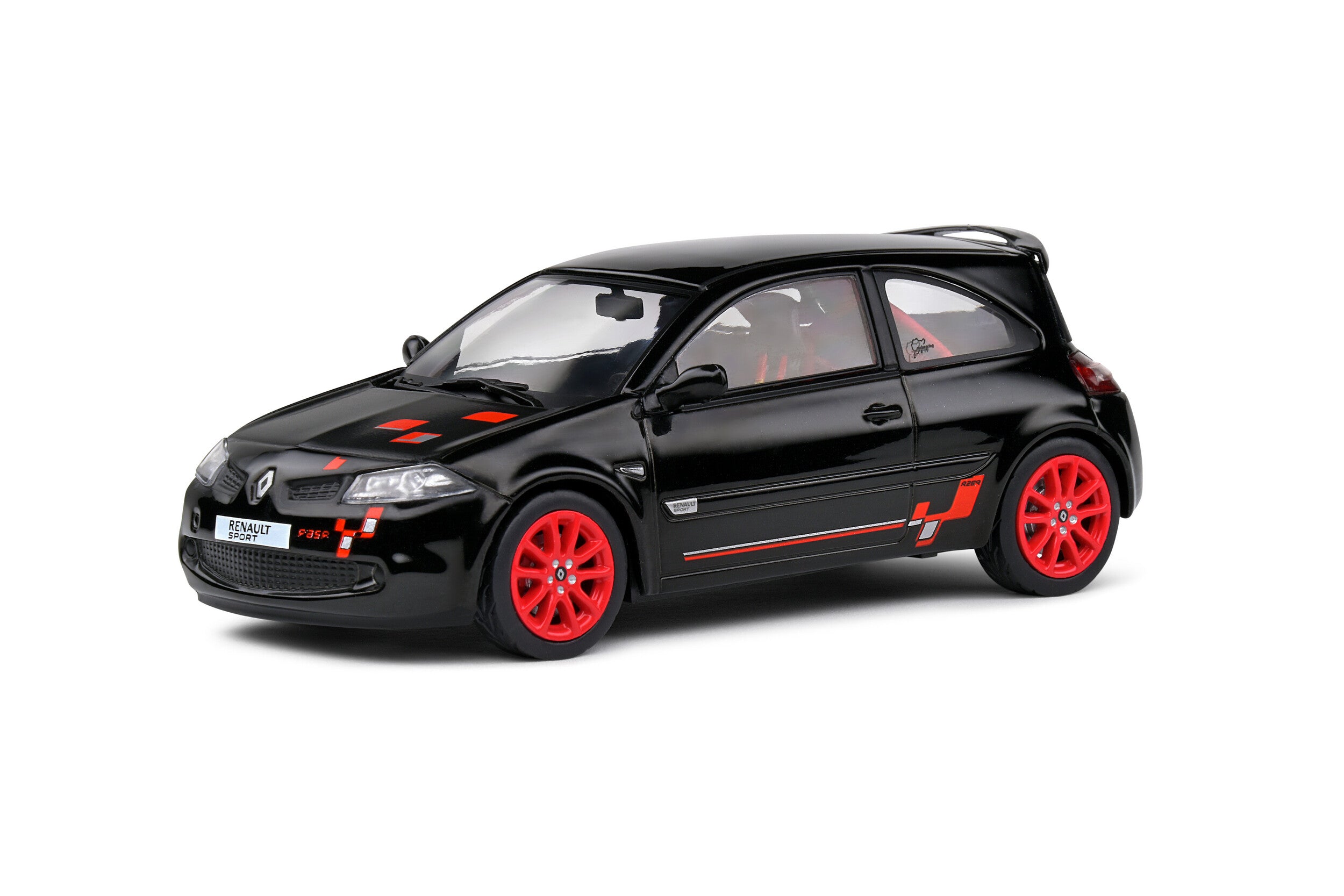 Solido 1:43 Scale Diecast Model Car, 2008 Renault Megane RS 2 R26R, Black