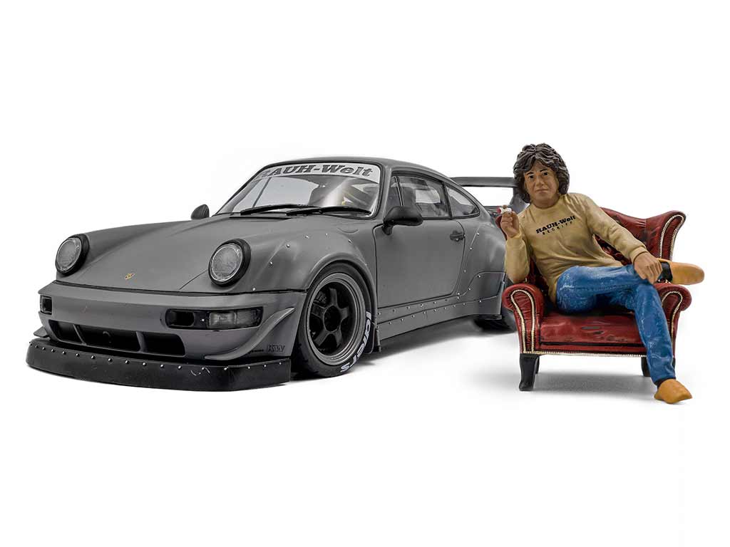 Solido 1:18 Diecast - 2024 Porsche 911 (964) RWB Body Kit with Nakai Figure, Nardo Grey - S1807517