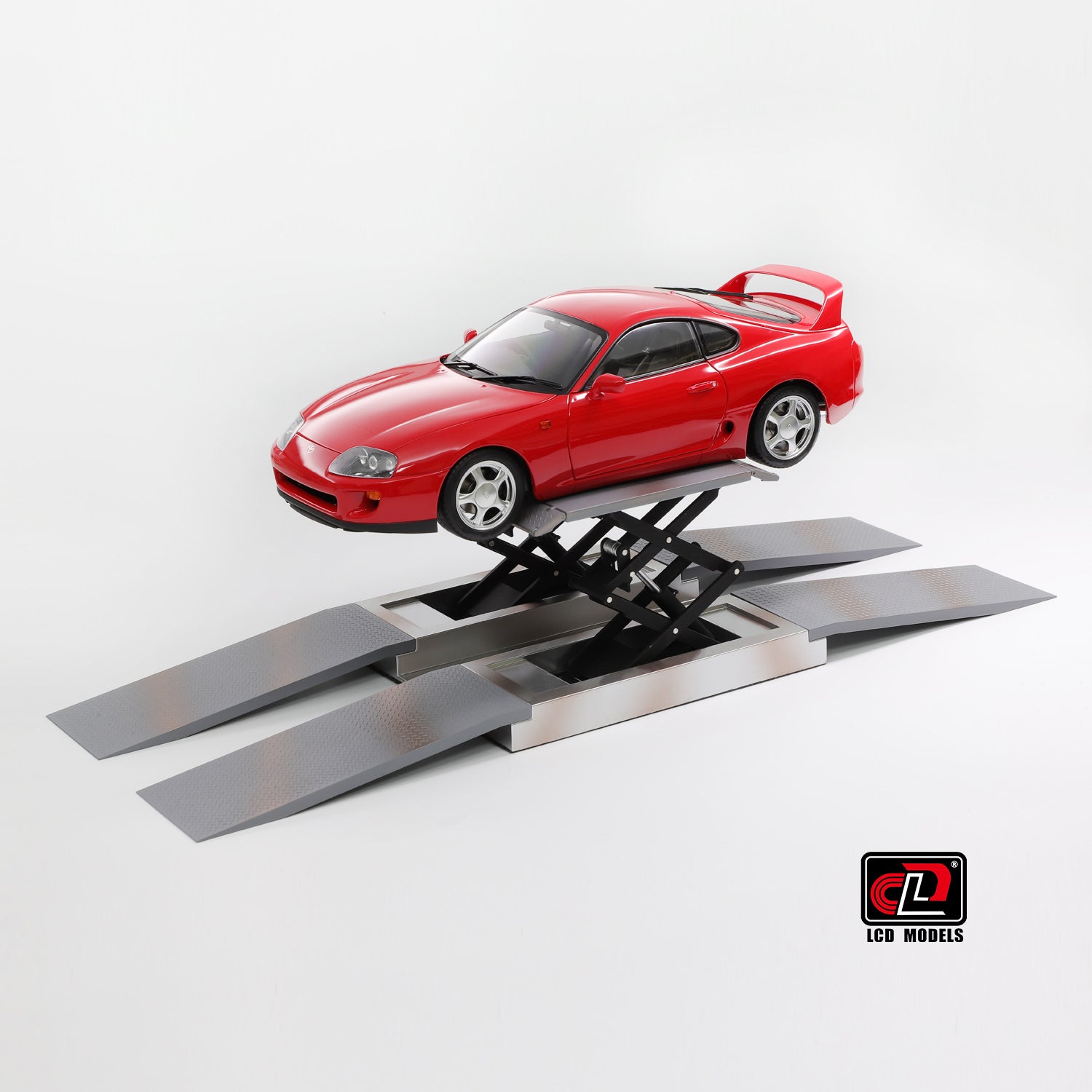 LCD 1:18 Scale - Diecast Scissor Lift, Ramp Garage Accessory, Grey - 18018GY