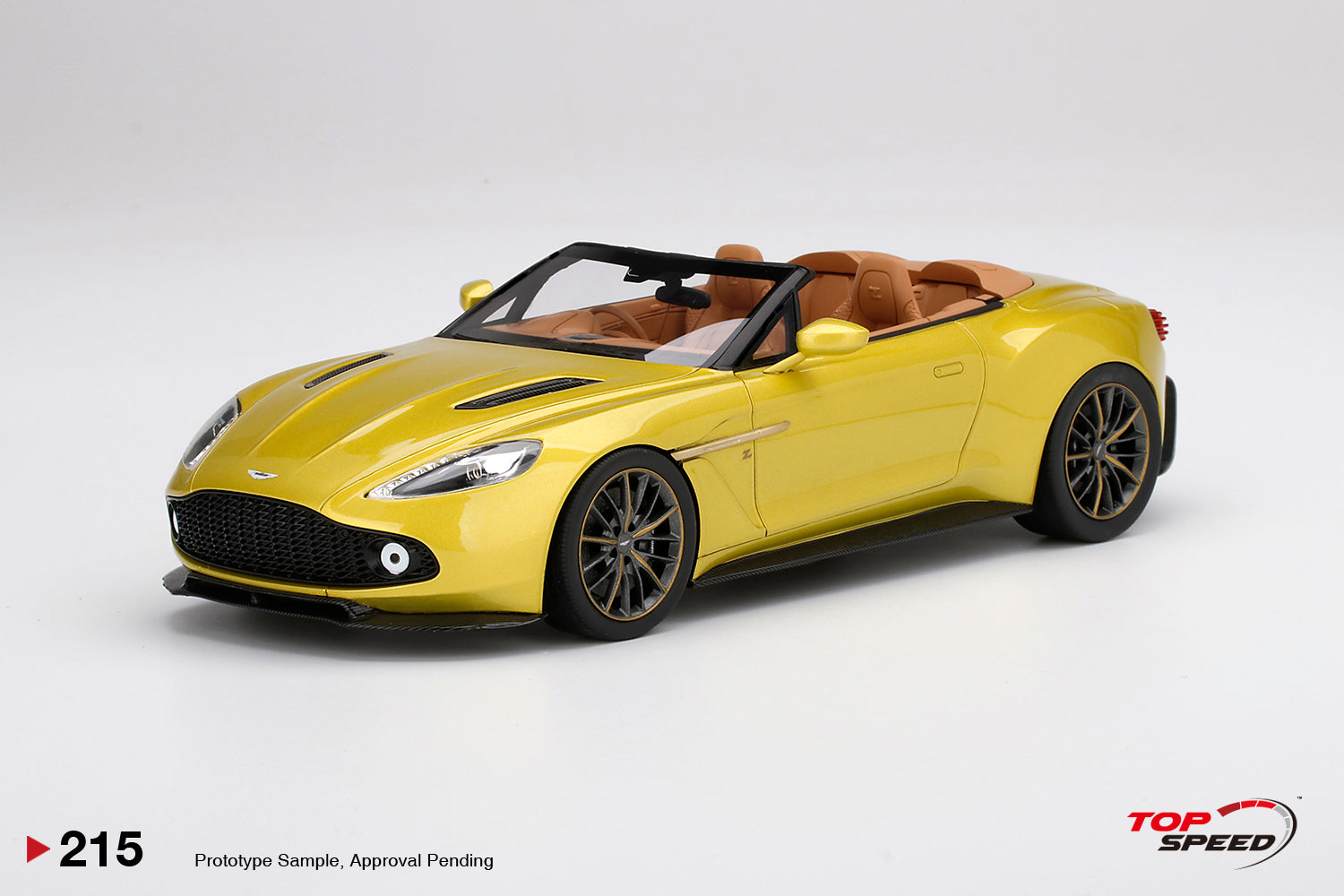 Top Speed 1:18 Scale Resin, Aston Martin Vanquish Zagato Volante, Cosmopolitan Yellow - TSM TS0215