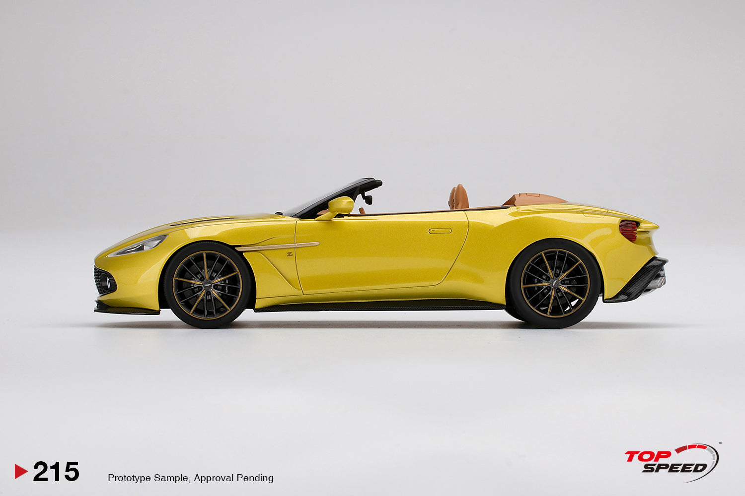 Top Speed 1:18 Scale Resin, Aston Martin Vanquish Zagato Volante, Cosmopolitan Yellow - TSM TS0215