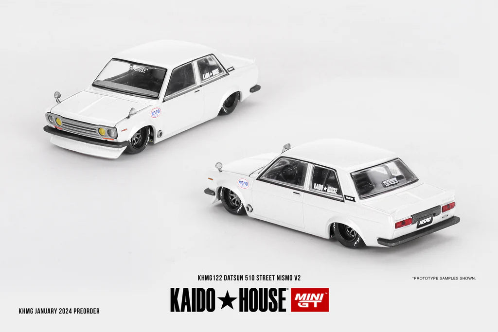 Mini GT 1:64 Scale Kaido House Datsun Street Nismo V2, White - KHMG122