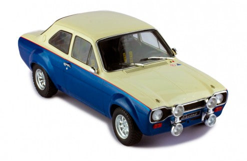 IXO 1:18 1974 FORD ESCORT MK1 RS1600, Blue/White with Spotlights