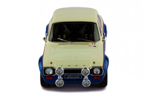 IXO 1:18 1974 FORD ESCORT MK1 RS1600, Blue/White with Spotlights