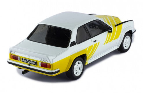 IXO 1:18 1982 Opel Ascona B 400 - White with Yellow Decals