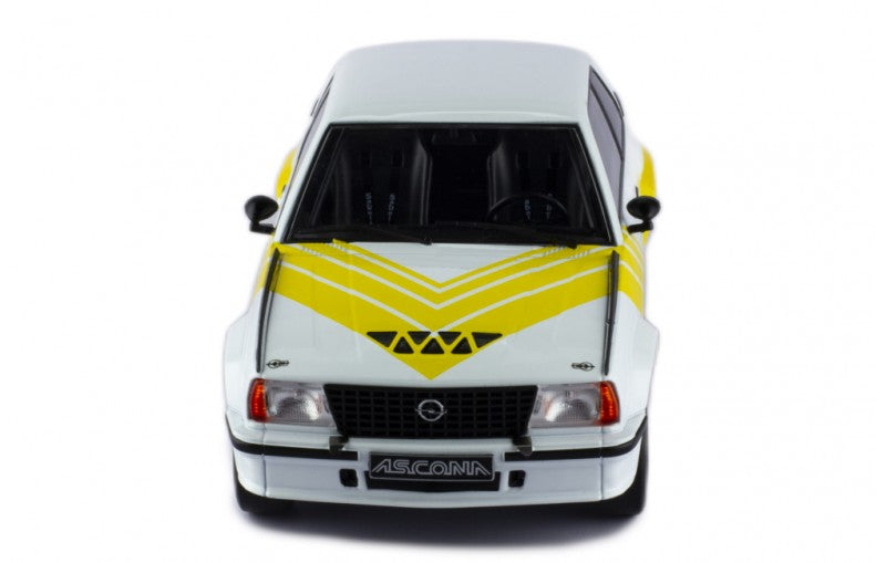 IXO 1:18 1982 Opel Ascona B 400 - White with Yellow Decals