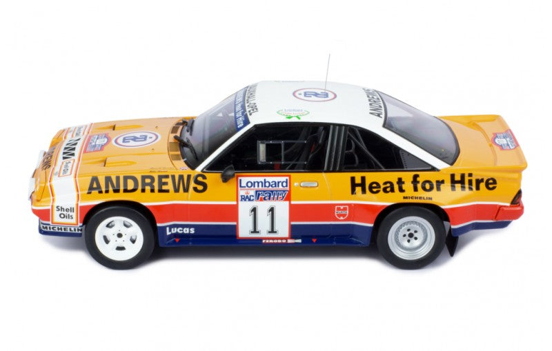 IXO 1/18 ANDREWS HEAT FOR HIRE OPEL MANTA 400 #11 RAC RALLY 1985 RUSSELL BROOKES