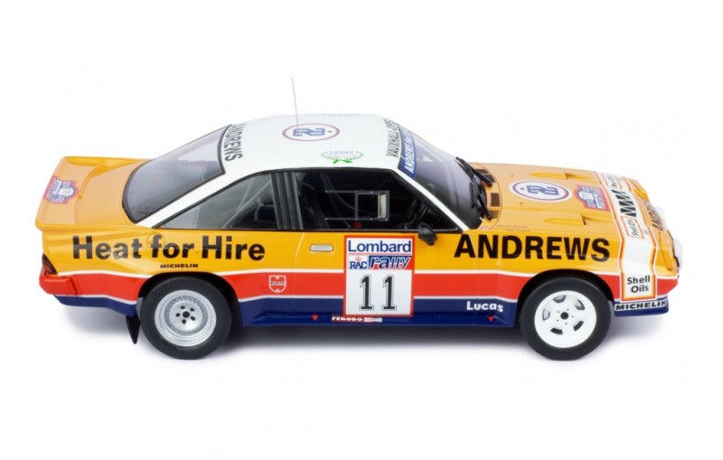 IXO 1/18 ANDREWS HEAT FOR HIRE OPEL MANTA 400 #11 RAC RALLY 1985 RUSSELL BROOKES
