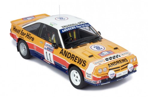 IXO 1/18 ANDREWS HEAT FOR HIRE OPEL MANTA 400 #11 RAC RALLY 1985 RUSSELL BROOKES