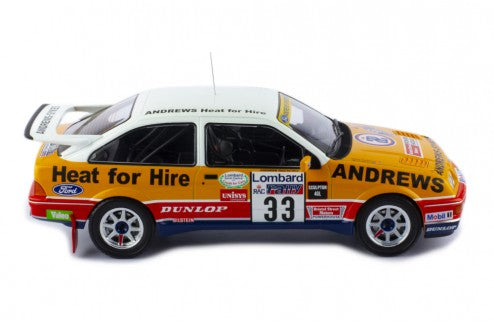 IXO 1:18 Scale Diecast Ford Sierra Cosworth 1989 RAC Rally - #33 Brookes Andrews