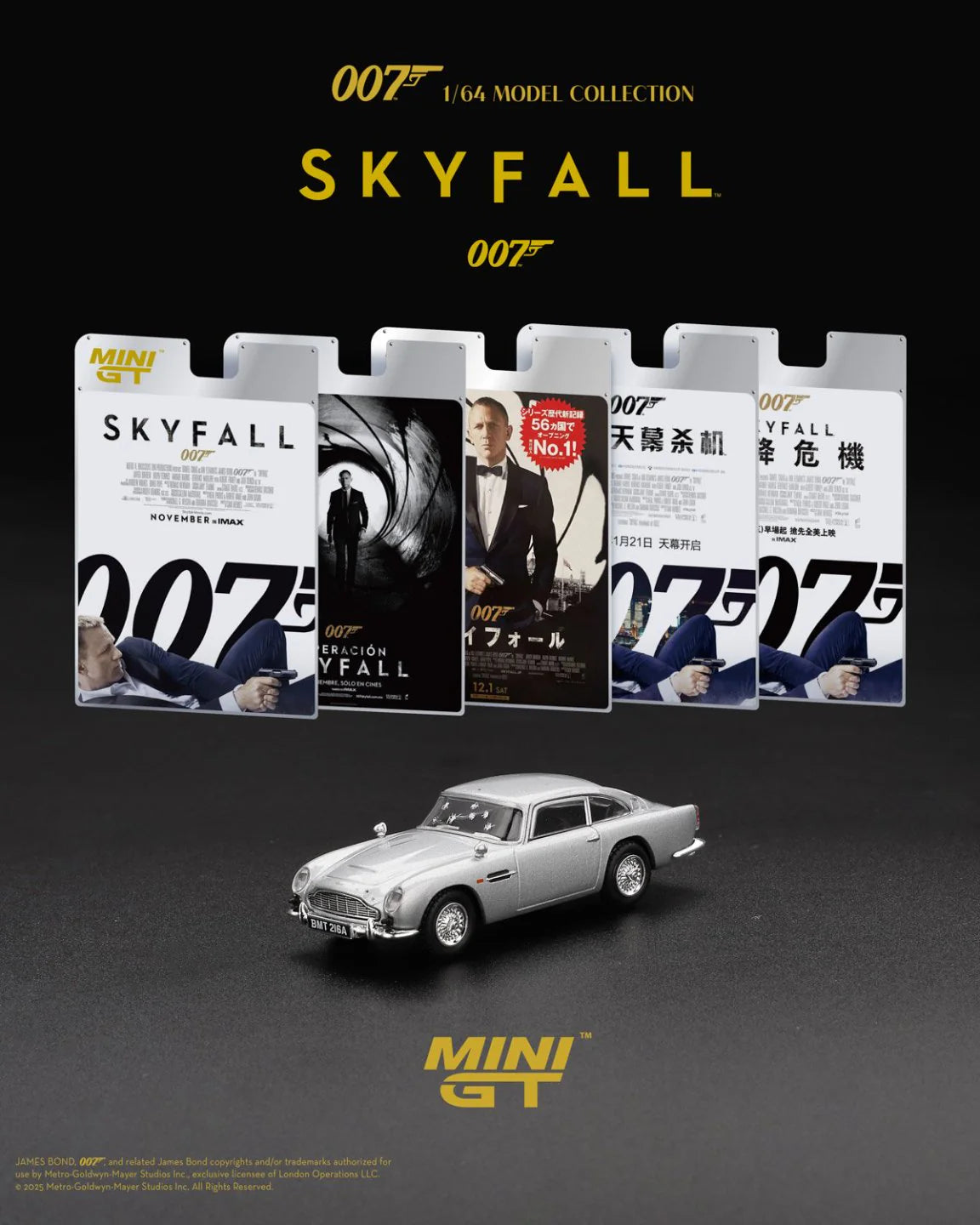 Mini GT 1:64 Aston Martin DB5 James Bond 007 SKYFALL English RHD - BLISTER PACKAGING - MGT00913-007E