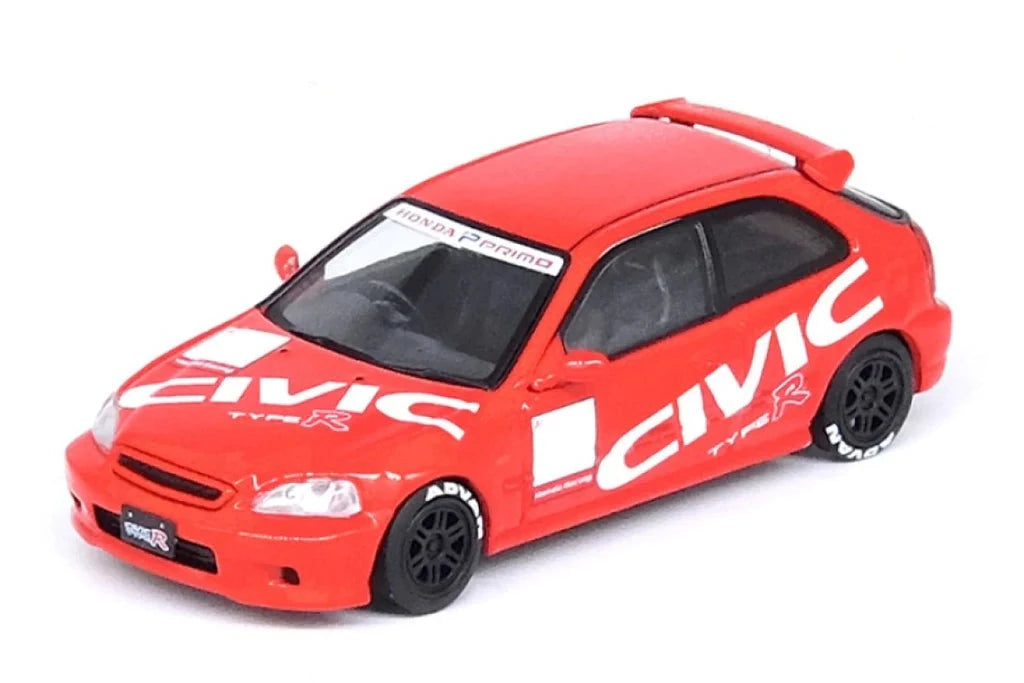 INNO64 1:64 Scale Diecast Honda Civic EK9 Type R Civic Livery in Red