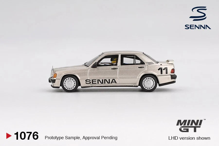 Mini GT 1:64 Diecast - MERCEDES-BENZ 190 E 2.3-16 NO.11 AYRTON SENNA 1984 NURBURGRING RACE OF CHAMPIONS WITH FIGURE - MGT01076 - MGT01076-L