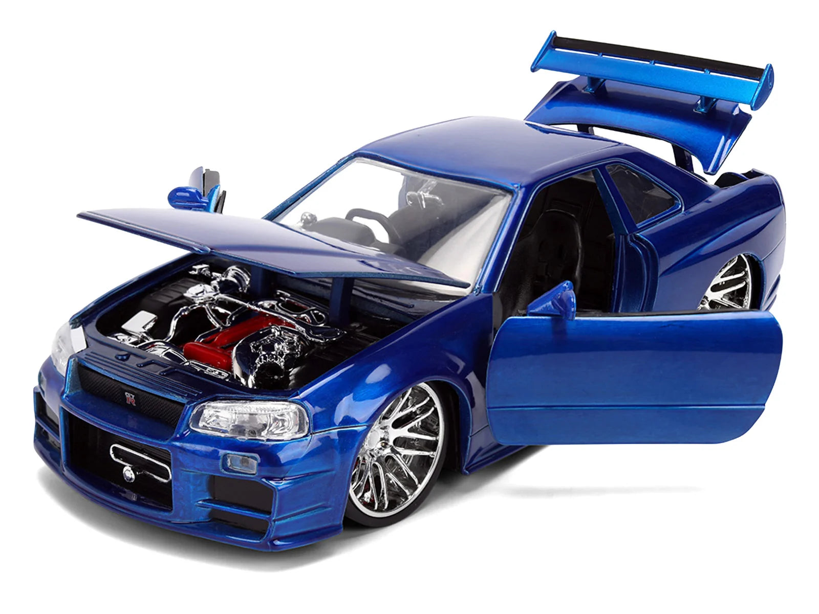 Jada Diecast - 1:18 Brian's Nissan Skyline GT-R (R34) Colour Brush Finish - BLUE - 37704