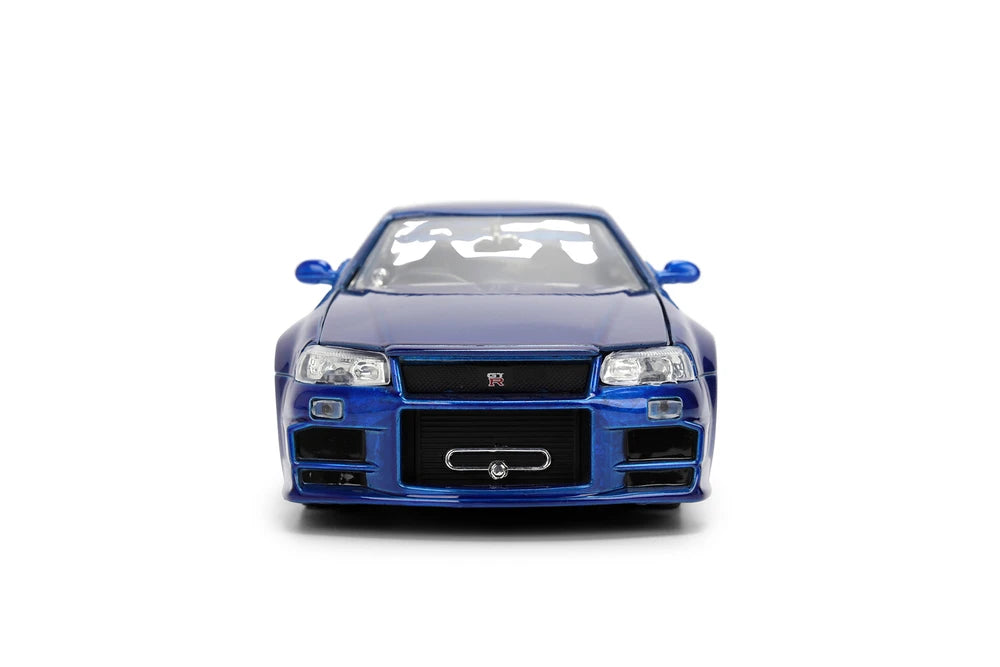Jada Diecast - 1:18 Brian's Nissan Skyline GT-R (R34) Colour Brush Finish - BLUE - 37704