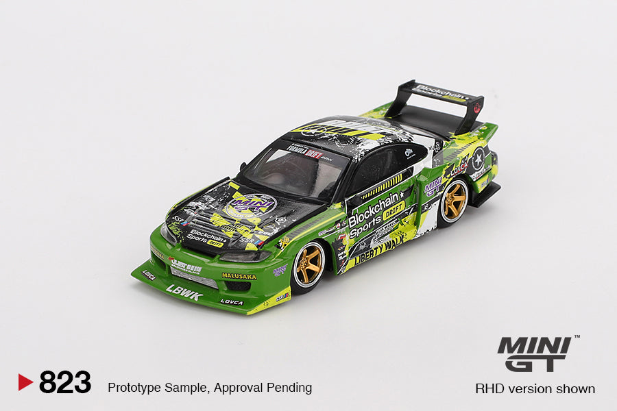 Mini GT 1:64 Diecast - Nissan LB-Super Silhouette S15 SILVIA #555 V2 2024 Formula Drift Japan, Green - MGT00823-R
