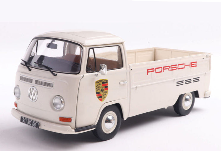 Solido 1:18 Diecast - Volkswagen VW T2 Pick Up, Porsche Racing White - S1809404