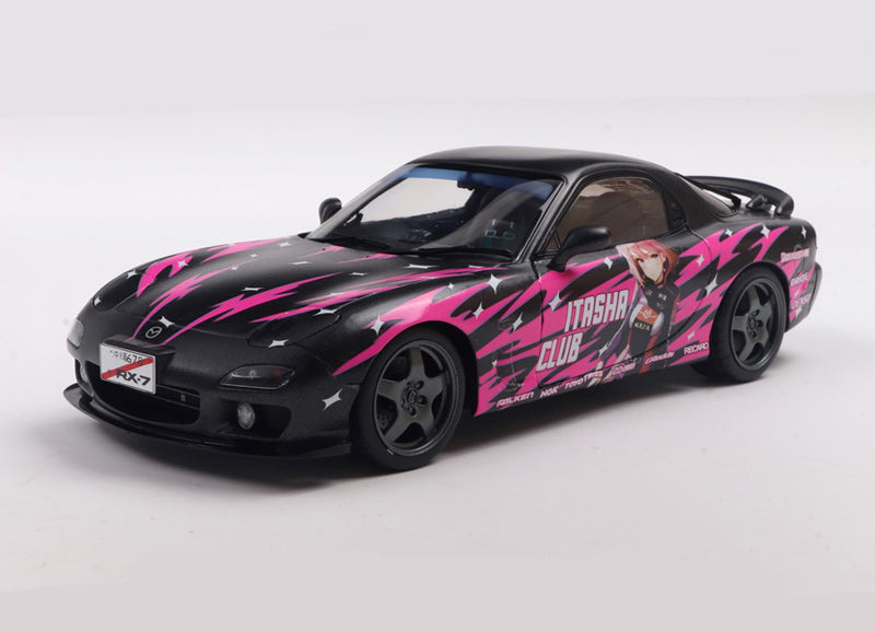 Solido 1:18 Diecast - Mazda RX7 FD3RS Solido Works Itasha, Black/Pink - S1810605