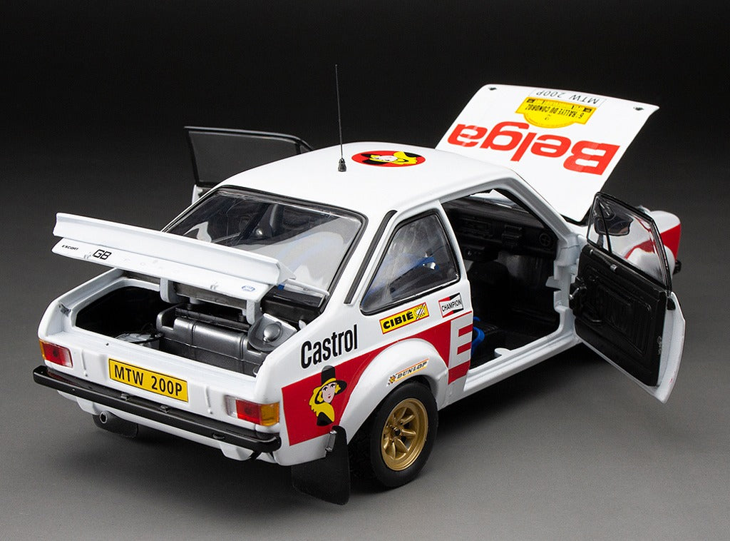 Sunstar 1:18 Ford Escort RS1800 - #2 H.Mikkola/A.Hertz - Rallye du Condroz 1979 - 4860